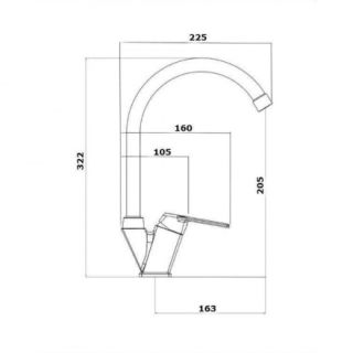 Смеситель для кухни OneLife P02-000b полимерный